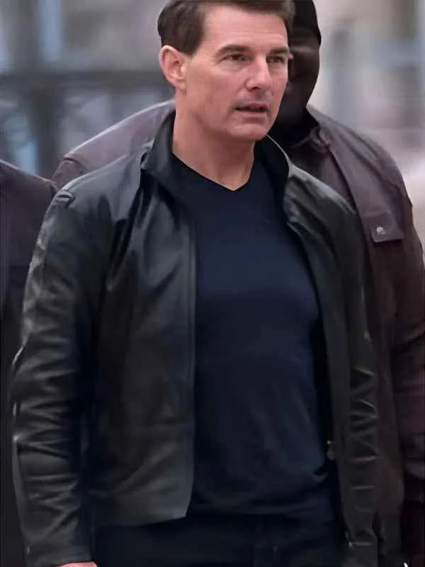 Tom Cruise MI-7 Black Leather Jacket - Top Celeb Style