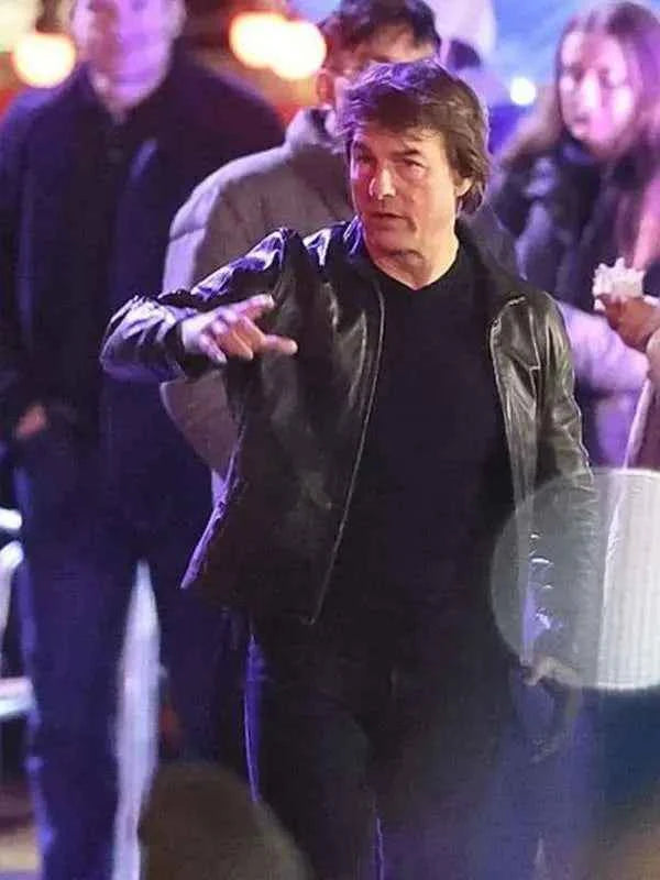 Tom Cruise MI-8 Black Leather Jacket - Top Celeb Style