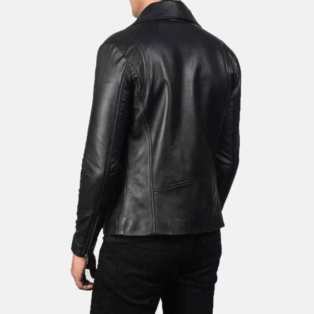 Men Noah Black Leather Biker Jacket