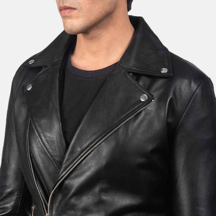 Men Noah Black Leather Biker Jacket