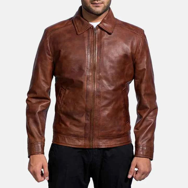 Inferno Brown Leather Jacket - Top Celeb Style