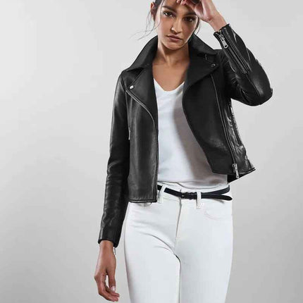 Women Leather Biker Jacket