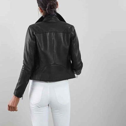 Women Leather Biker Jacket