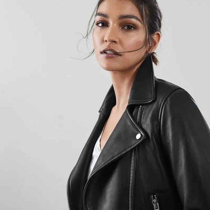 Women Leather Biker Jacket