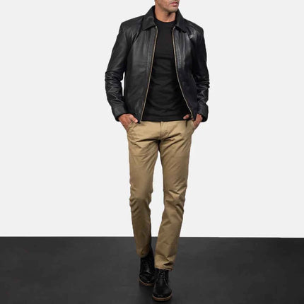 Inferno Men Black Leather Jacket